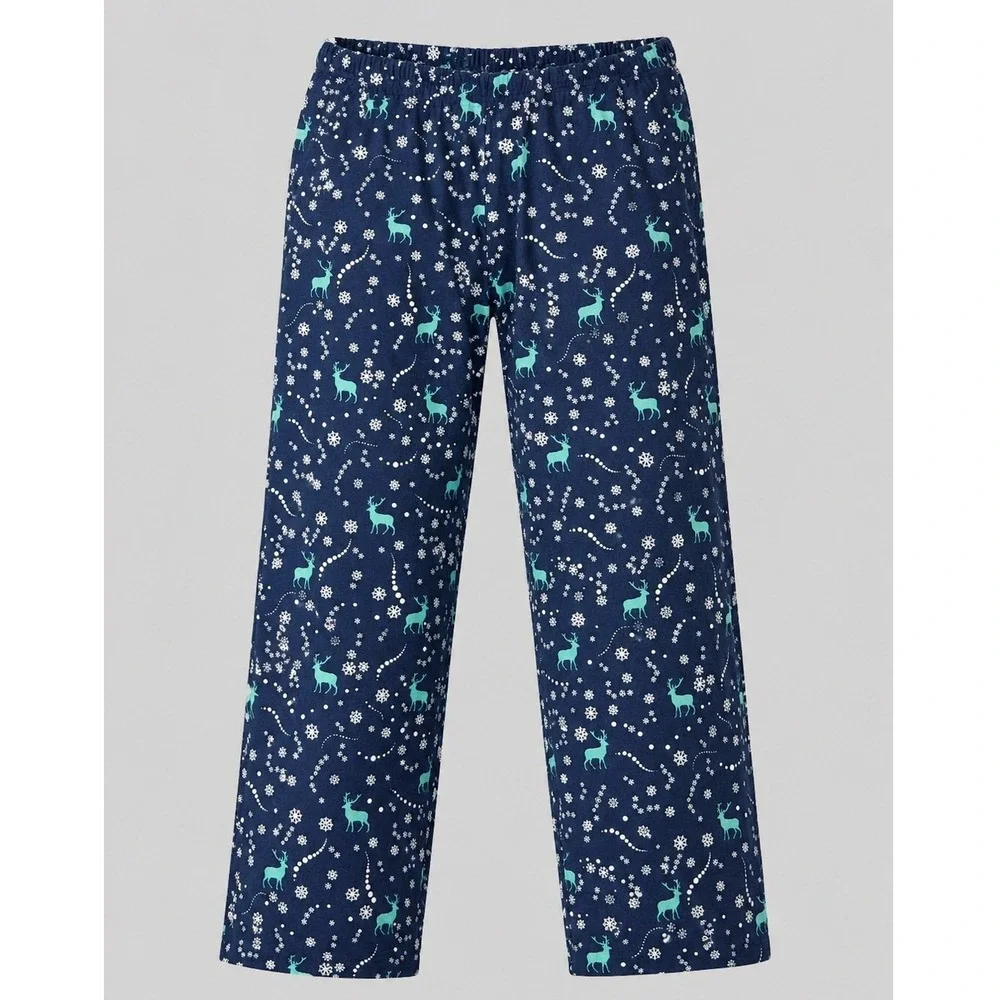 Charter‎ Club Intimates Womens Small Navy Blue Reindeer Snowflake Pajama Pants